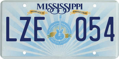 MS license plate LZE054