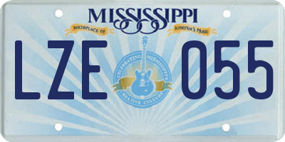 MS license plate LZE055