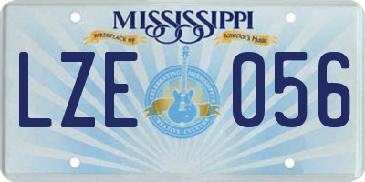 MS license plate LZE056