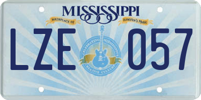 MS license plate LZE057