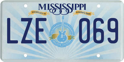MS license plate LZE069