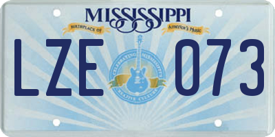 MS license plate LZE073