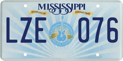 MS license plate LZE076