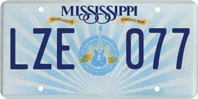 MS license plate LZE077