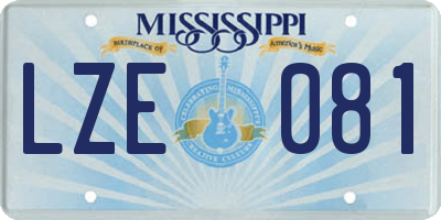 MS license plate LZE081