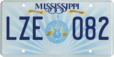 MS license plate LZE082