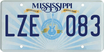 MS license plate LZE083