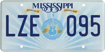 MS license plate LZE095