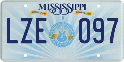 MS license plate LZE097
