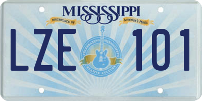 MS license plate LZE101