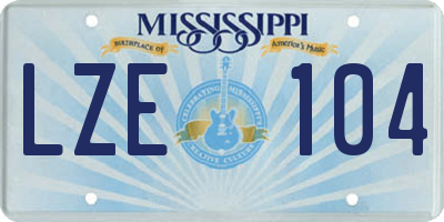 MS license plate LZE104
