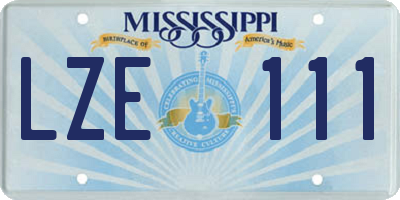 MS license plate LZE111