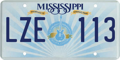 MS license plate LZE113