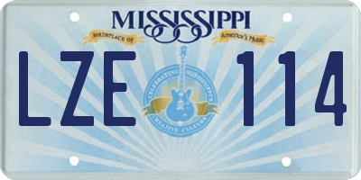 MS license plate LZE114