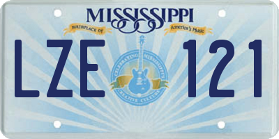 MS license plate LZE121