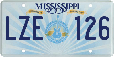 MS license plate LZE126