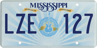 MS license plate LZE127