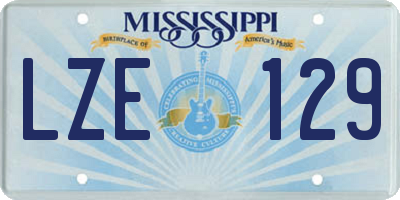 MS license plate LZE129
