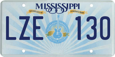 MS license plate LZE130