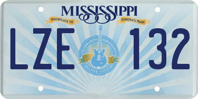 MS license plate LZE132