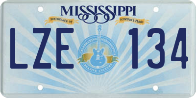 MS license plate LZE134