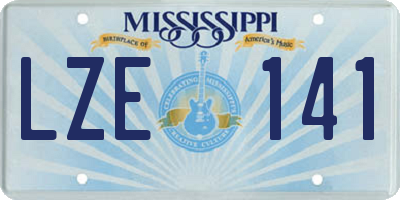 MS license plate LZE141
