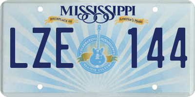 MS license plate LZE144