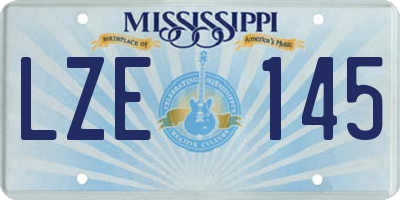 MS license plate LZE145