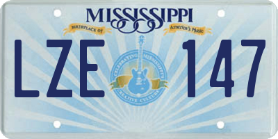 MS license plate LZE147