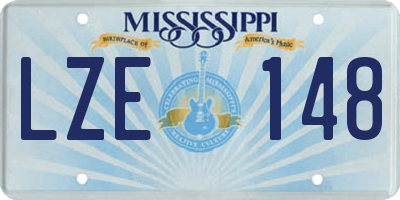 MS license plate LZE148