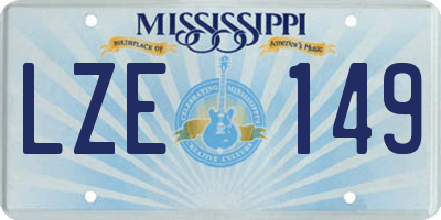 MS license plate LZE149