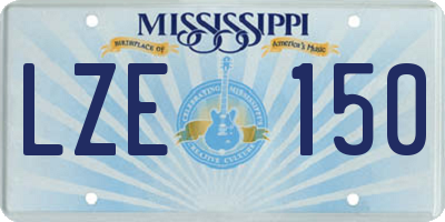 MS license plate LZE150