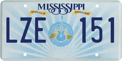 MS license plate LZE151