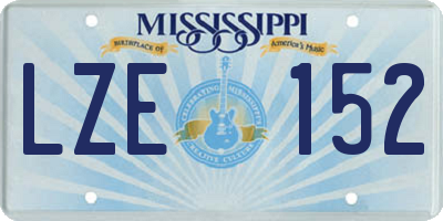 MS license plate LZE152