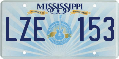 MS license plate LZE153