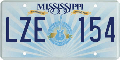 MS license plate LZE154