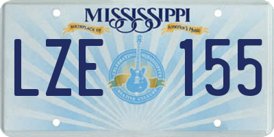MS license plate LZE155
