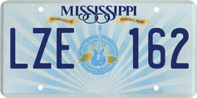 MS license plate LZE162