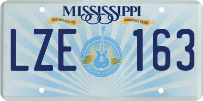 MS license plate LZE163