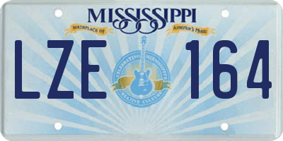 MS license plate LZE164