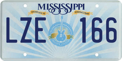 MS license plate LZE166