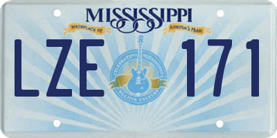 MS license plate LZE171