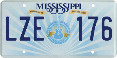 MS license plate LZE176