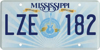 MS license plate LZE182