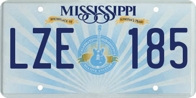 MS license plate LZE185
