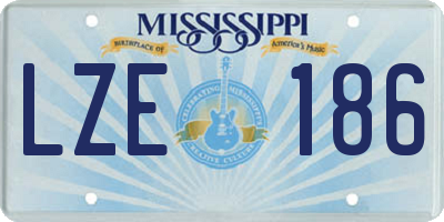 MS license plate LZE186