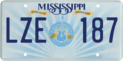 MS license plate LZE187