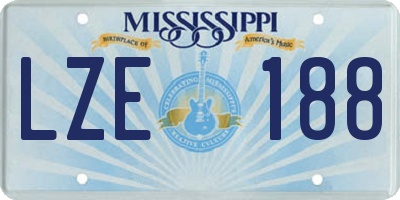 MS license plate LZE188