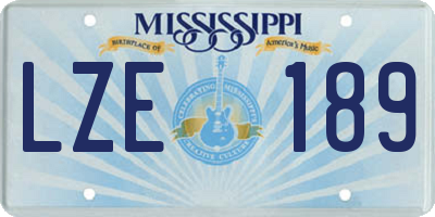 MS license plate LZE189