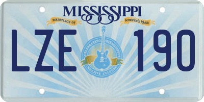 MS license plate LZE190